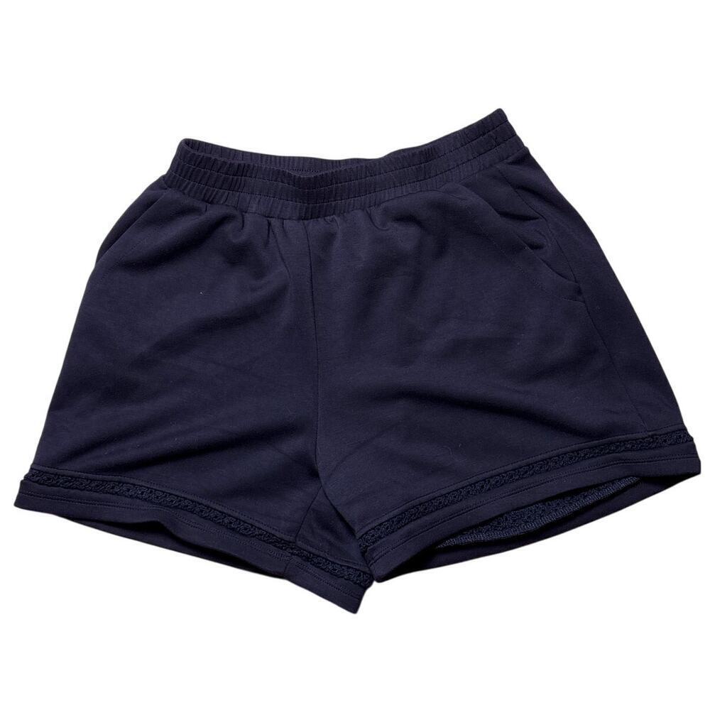 Elie Tahari Navy Elastic Waist Tailored Shorts